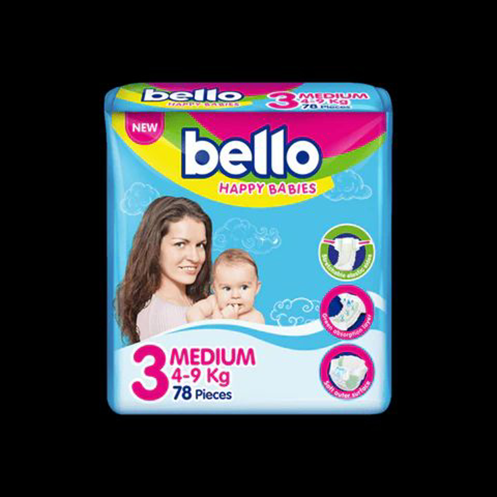Picture of Bello Baby Daiper Medium 3 78pcs