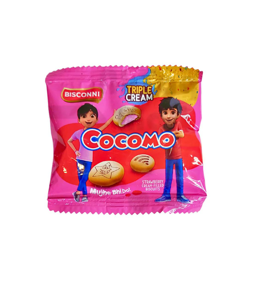 Picture of Bisconni Cocomo Strawberry Tripple Cream Filled Biscuits 11gm