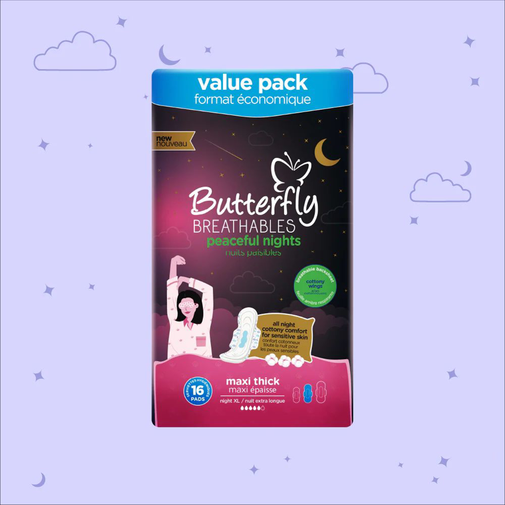 Picture of Butterfly Breathables Peaceful Night Maxi Thick 16 Pads