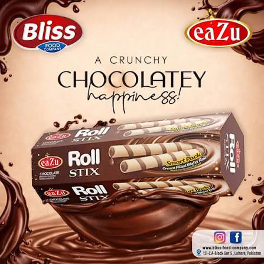 Picture of Eazu Chocolate Cream Filled Wafer Roll Stick 80gm