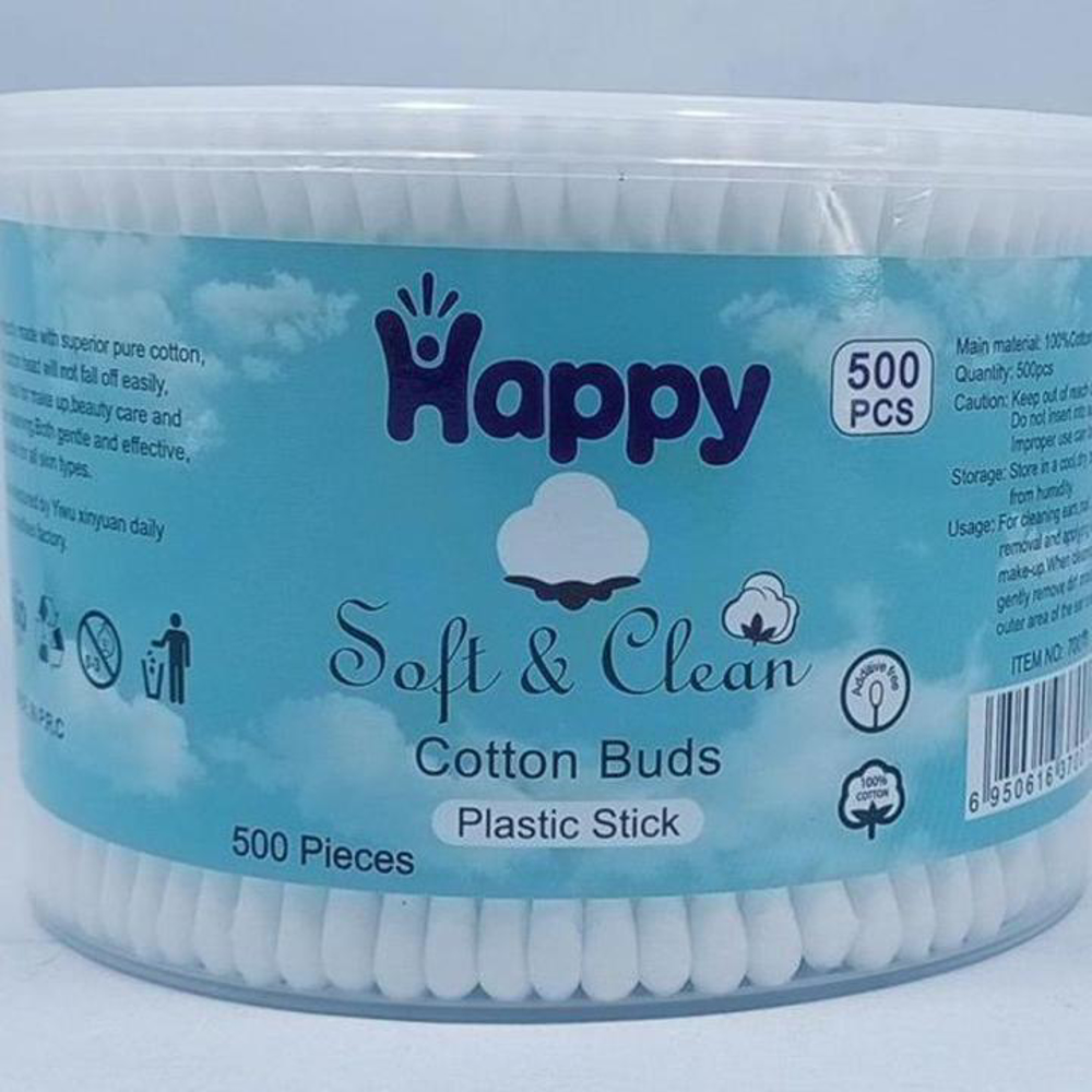 Picture of Happy Soft & Clean Plastic Cotton Buds 500pcs