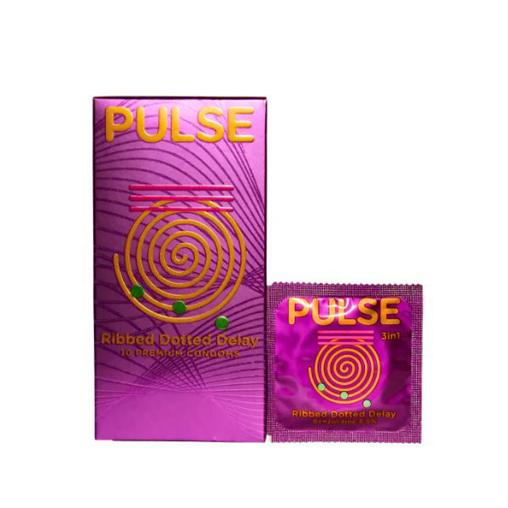 Picture of Pulse Ribbet Dotted Delay Premium Condoms 10pcs