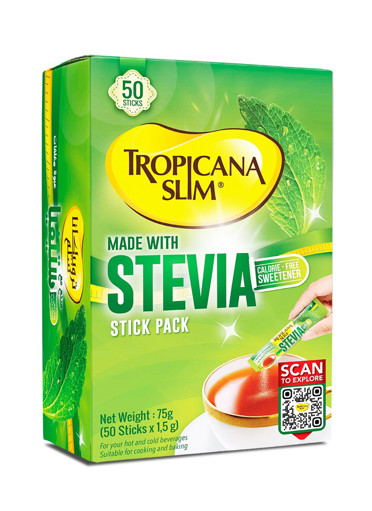 Picture of Tropicana Slim Stevia Zero Calorie Sweetener Diet Sticks 75gm
