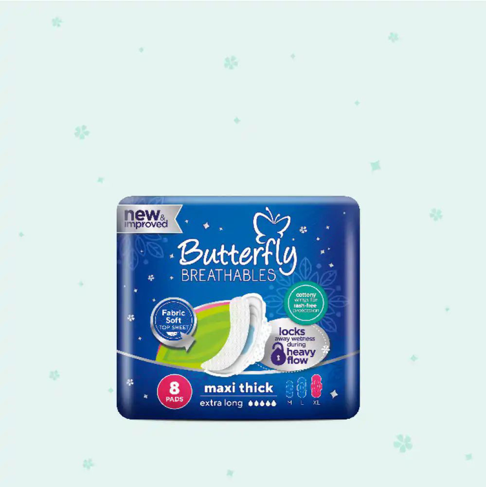 Picture of Butterfly Breathables Peaceful Night Nuits Maxi Thick 8 Pads