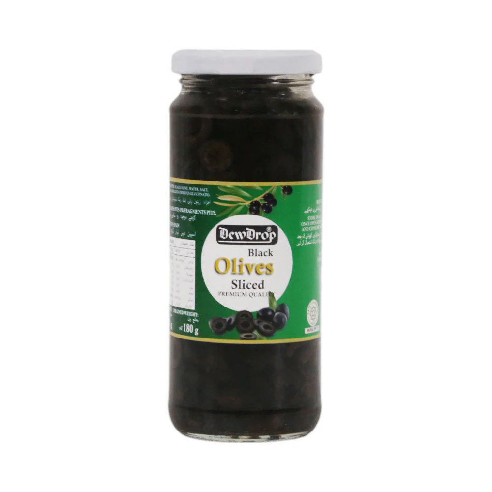 Picture of Dewdrop Black Olives Pitted 330GM