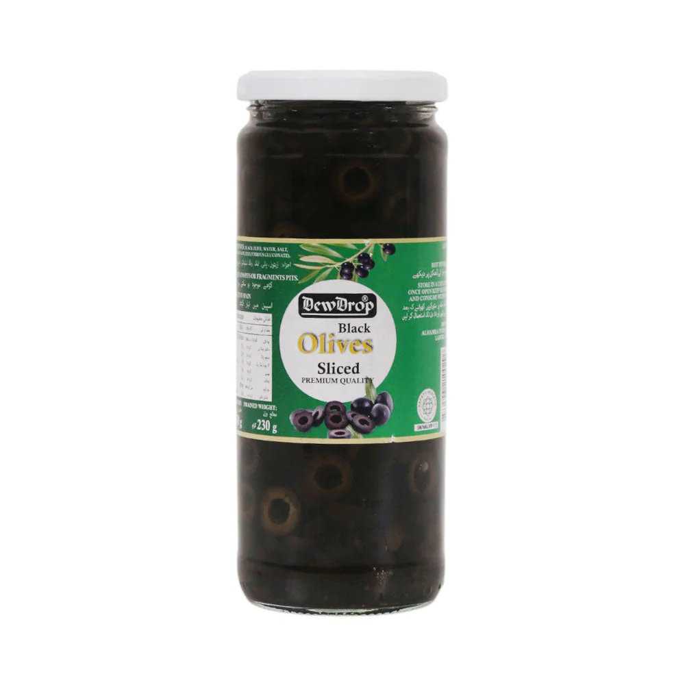 Picture of Dewdrop Black Olives Pitted 430GM